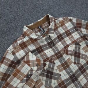 Kuhl Shirt Womens‎ Extra Large Brown Plaid Tess Flannel Snap Hiking Outdoors